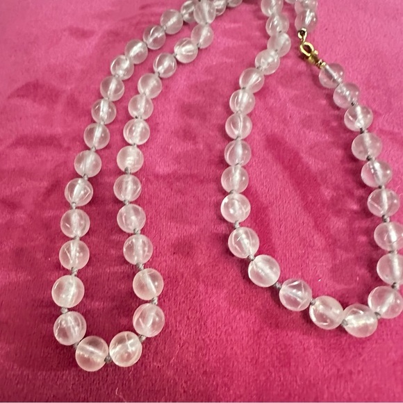 Vintage CROWN TRIFARI Single Strand Retro 50’s Lucite Necklace 22’ Total 0776 p - Picture 2 of 5